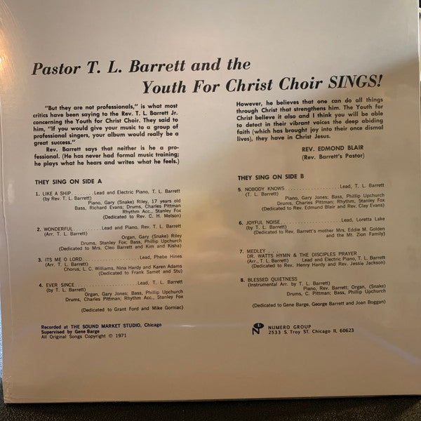Pastor T. L. Barrett, The Youth For Christ Choir – Like A Ship... (Without A Sail) LP vinyl record, image 3 of 7