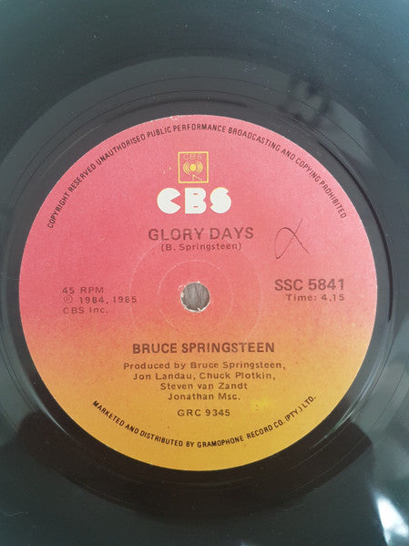 Bruce Springsteen – Glory Days 7" vinyl record, image 2 of 3