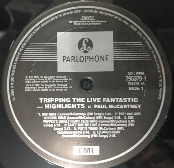 Paul McCartney – Tripping The Live Fantastic- Highlights! LP vinyl record, image 3 of 4