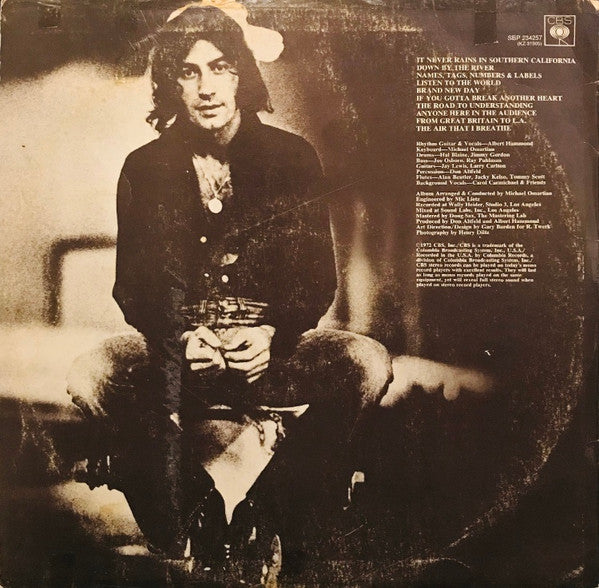 Albert Hammond – It Never Rains In Southern California LP vinyl record, image 2 of 4