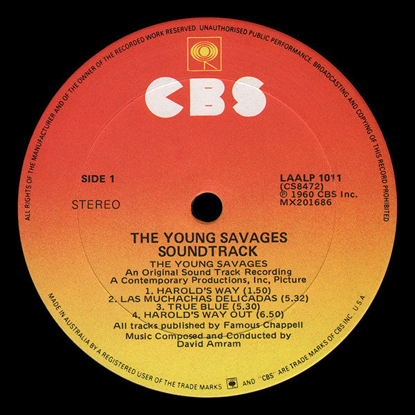 David Amram – The Young Savages (An Original Sound Track Recording) LP vinyl record, image 3 of 4