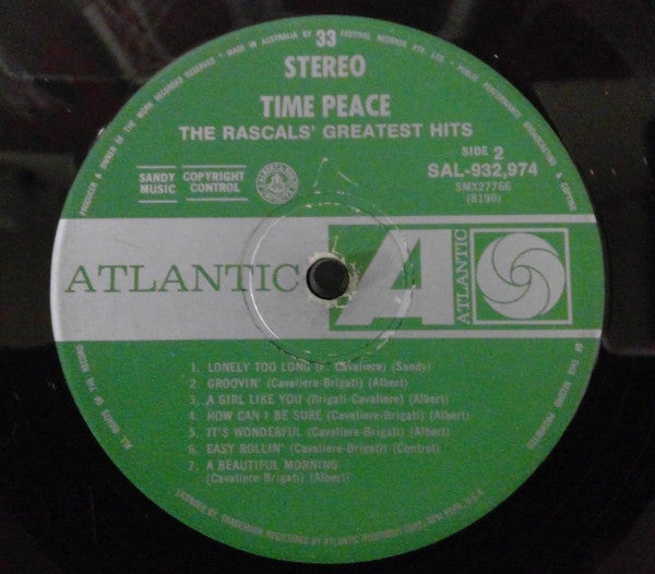 The Rascals – Time Peace: The Rascals' Greatest Hits LP vinyl record, image 4 of 4