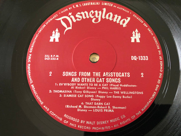 Various – The Aristocats And Other Cat Songs LP vinyl record, image 5 of 5