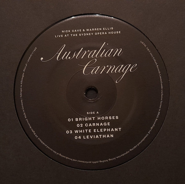 Nick Cave & Warren Ellis – Australian Carnage (Live At The Sydney Opera House) LP vinyl record, image 3 of 4