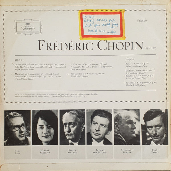 Frédéric Chopin – Piano Masterpieces LP vinyl record, image 2 of 4
