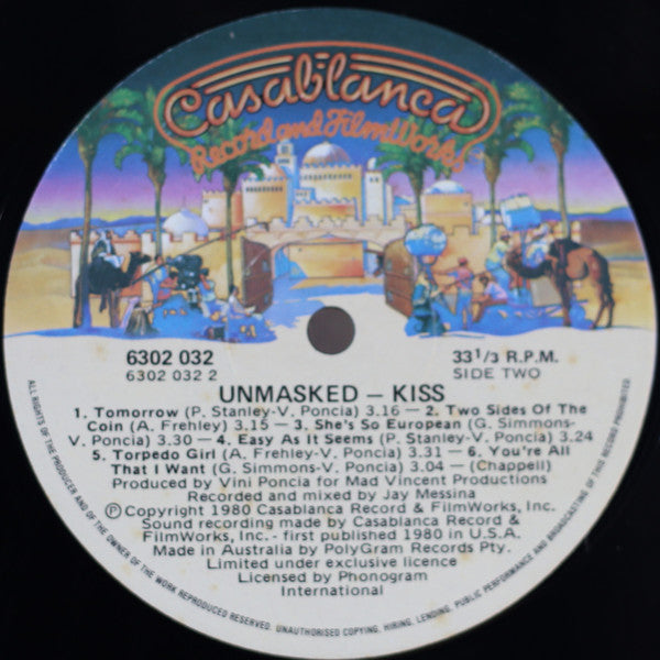 Kiss – Unmasked LP vinyl record, image 3 of 4
