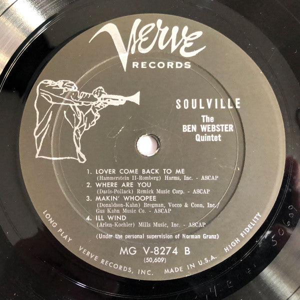 The Ben Webster Quintet – Soulville LP vinyl record, image 4 of 4