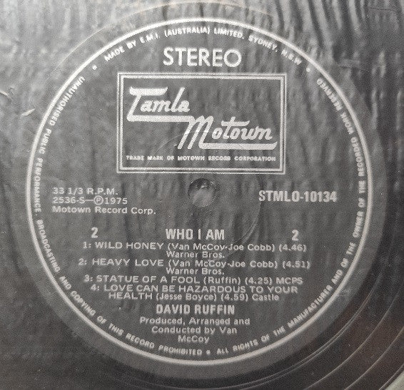 David Ruffin – Who I Am LP vinyl record, image 4 of 4