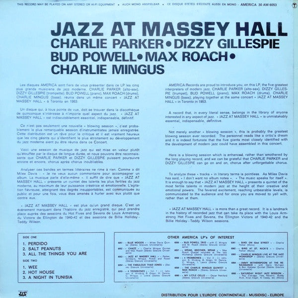Charlie Parker, Dizzy Gillespie, Bud Powell, Max Roach, Charles Mingus – Jazz At Massey Hall LP vinyl record, image 2 of 4