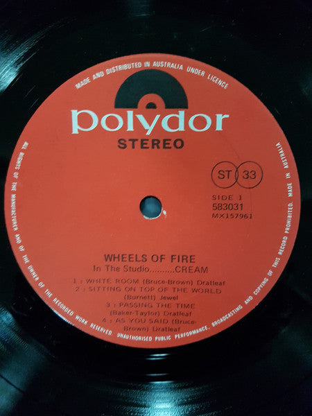 Cream – Wheels Of Fire - In The Studio LP vinyl record, image 3 of 3