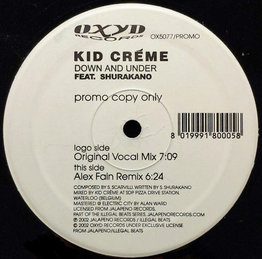 Kid Crème, MC Shurakano – Down And Under 12" vinyl record, image 1 of 6