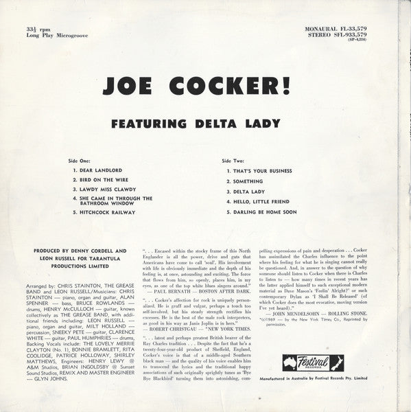 Joe Cocker – Joe Cocker! LP vinyl record, image 2 of 7
