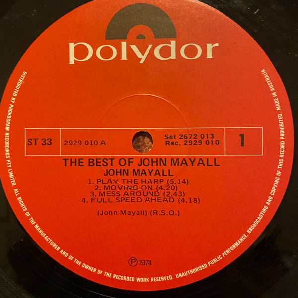 John Mayall – The Best Of John Mayall (2xLP) LP vinyl record, image 3 of 3