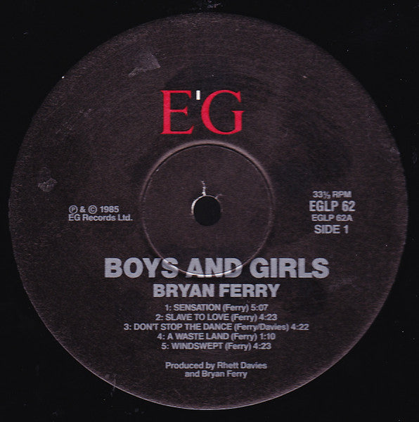 Bryan Ferry – Boys And Girls LP vinyl record, image 3 of 4
