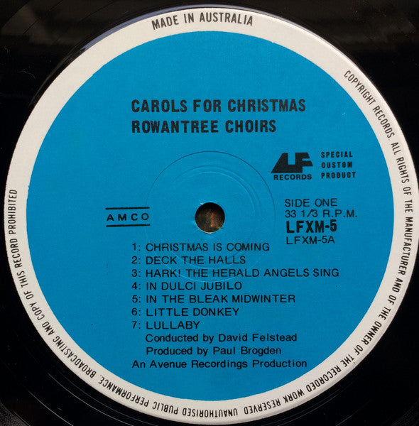 The Rowantree Choir – Carols For Christmas LP vinyl record, image 3 of 4