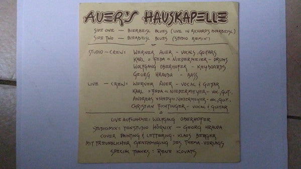 Auer's Hauskapelle – Bierbeisl Blues 7" vinyl record, image 2 of 2