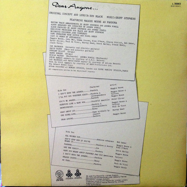 Various – Dear Anyone... LP vinyl record, image 4 of 9
