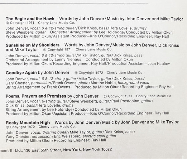 John Denver – John Denver's Greatest Hits LP vinyl record, image 7 of 8