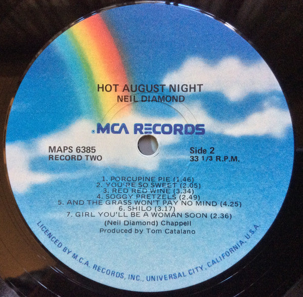 Neil Diamond – Hot August Night (2xLP) LP vinyl record, image 6 of 7
