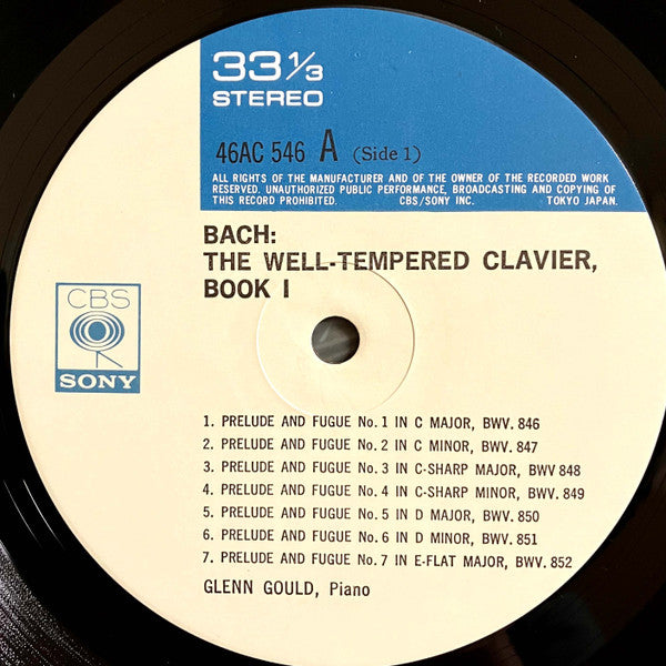 Johann Sebastian Bach, Glenn Gould – The Well-Tempered Clavier, Book I (Preludes And Fugues 1–24) (2xLP) LP vinyl record, image 3 of 3