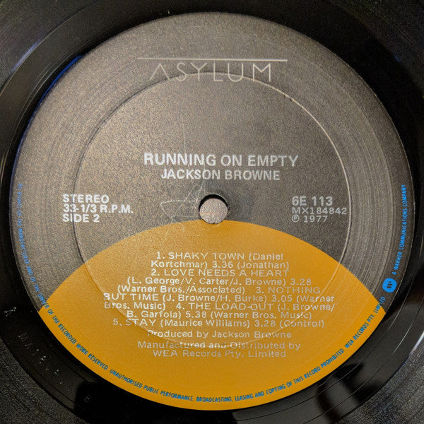 Jackson Browne – Running On Empty LP vinyl record, image 4 of 10