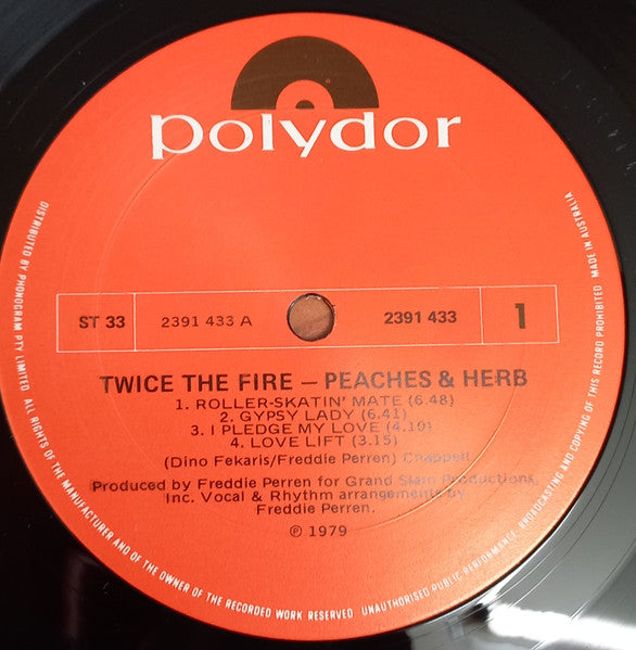 Peaches & Herb – Twice The Fire LP vinyl record, image 3 of 4