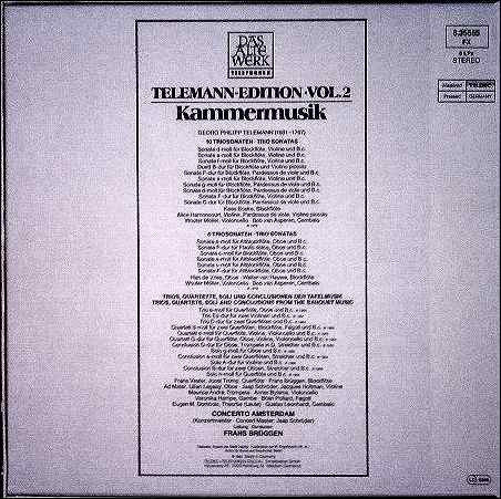 Georg Philipp Telemann – Kammermusik = Chamber Music, Vol. 2 (6xLP) LP vinyl record, image 2 of 4
