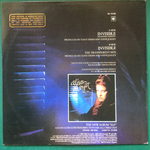 Alison Moyet – Invisible 12" vinyl record, image 2 of 4