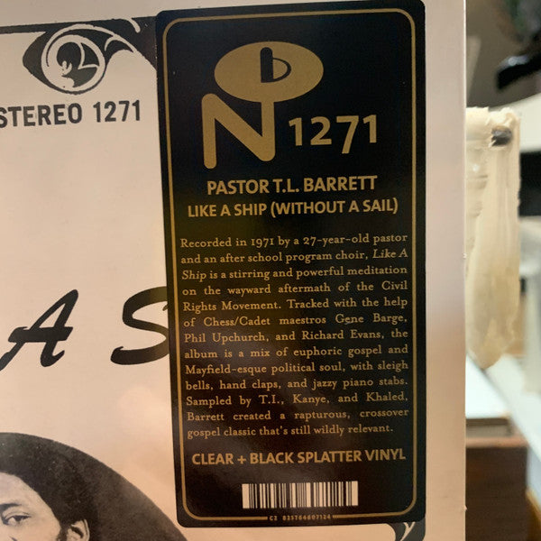 Pastor T. L. Barrett, The Youth For Christ Choir – Like A Ship... (Without A Sail) LP vinyl record, image 2 of 7
