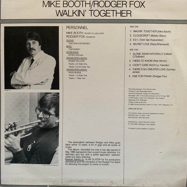 Mike Booth, Rodger Fox – Walkin' Together LP vinyl record, image 2 of 4