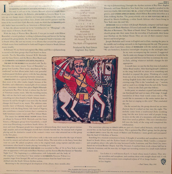 Paul Simon – Graceland LP vinyl record, image 2 of 6