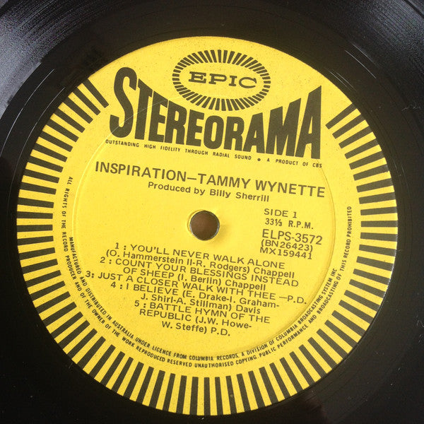Tammy Wynette – Inspiration LP vinyl record, image 2 of 2