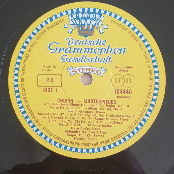 Frédéric Chopin – Piano Masterpieces LP vinyl record, image 3 of 4