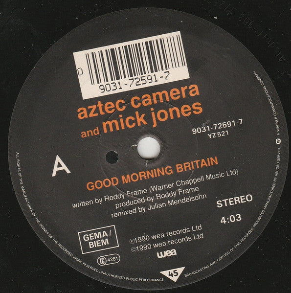 Aztec Camera, Mick Jones – Good Morning Britain 7" vinyl record, image 3 of 4