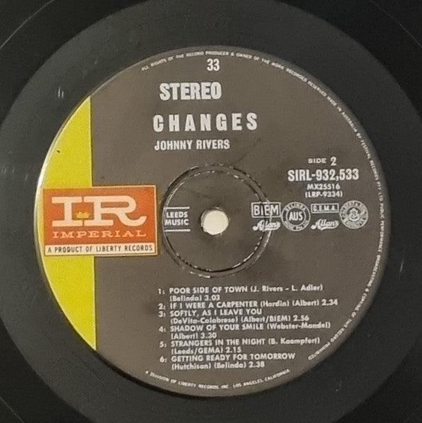 Johnny Rivers – Changes LP vinyl record, image 4 of 6