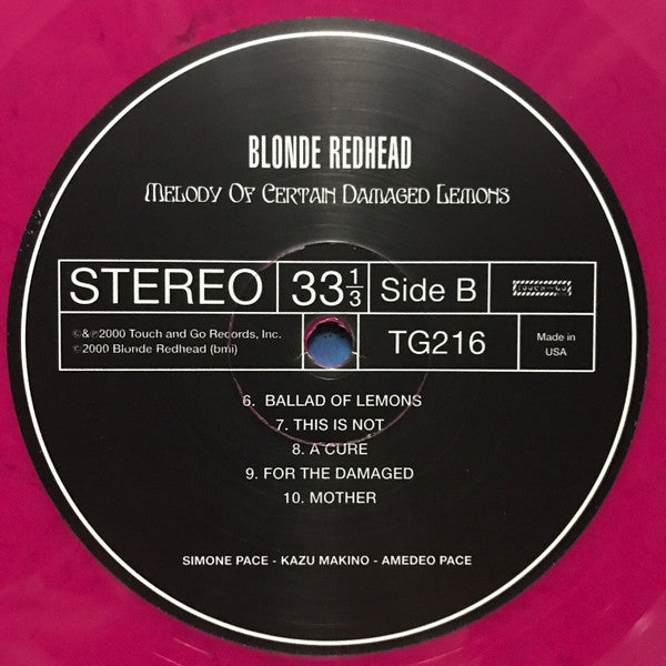 Blonde Redhead – Melody Of Certain Damaged Lemons LP vinyl record, image 7 of 10