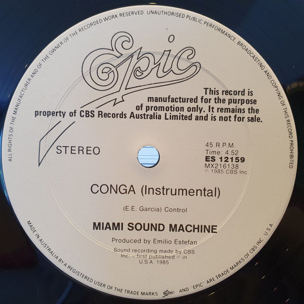 Miami Sound Machine – Conga 12" vinyl record, image 4 of 4