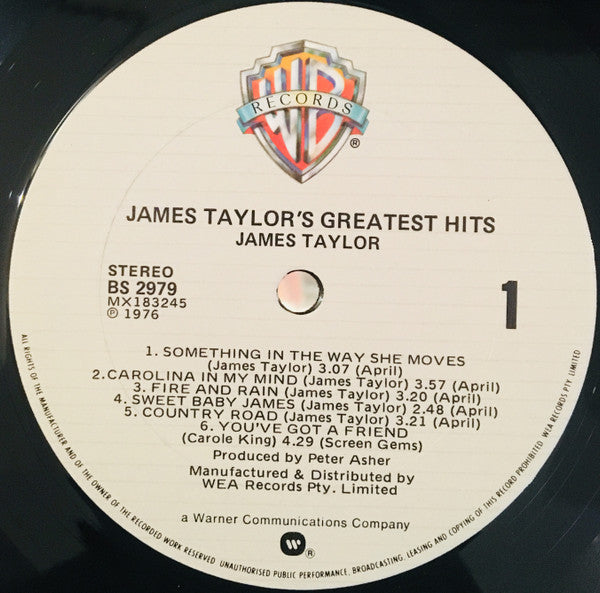 James Taylor – James Taylor's Greatest Hits LP vinyl record, image 7 of 8