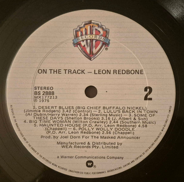 Leon Redbone – On The Track LP vinyl record, image 4 of 4
