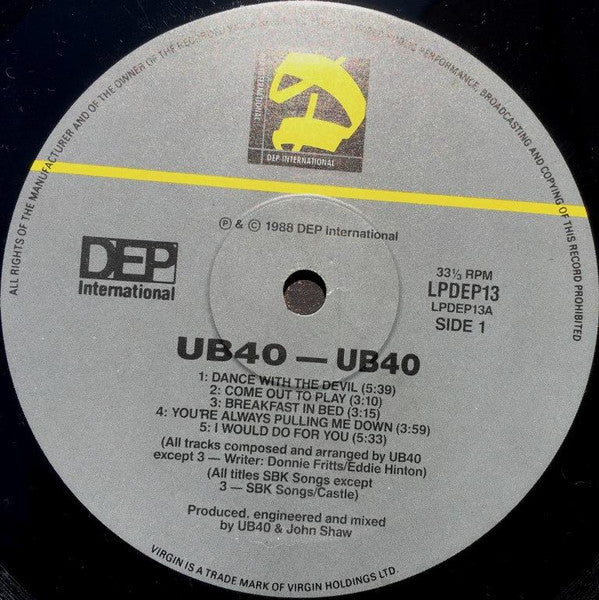UB40 – UB40 LP vinyl record, image 3 of 4