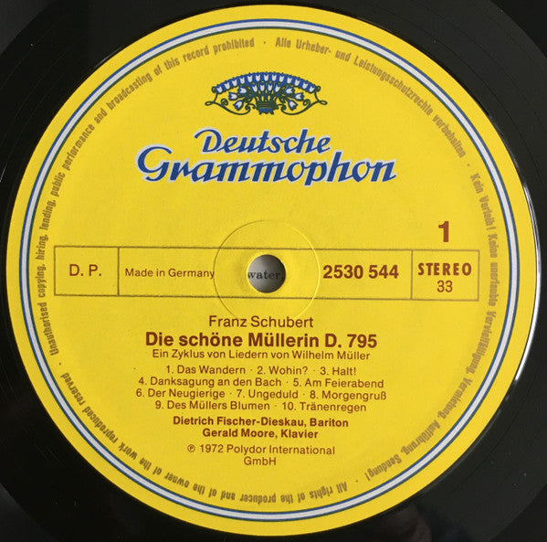 Franz Schubert, Dietrich Fischer-Dieskau, Gerald Moore – Die Schöne Müllerin LP vinyl record, image 5 of 5