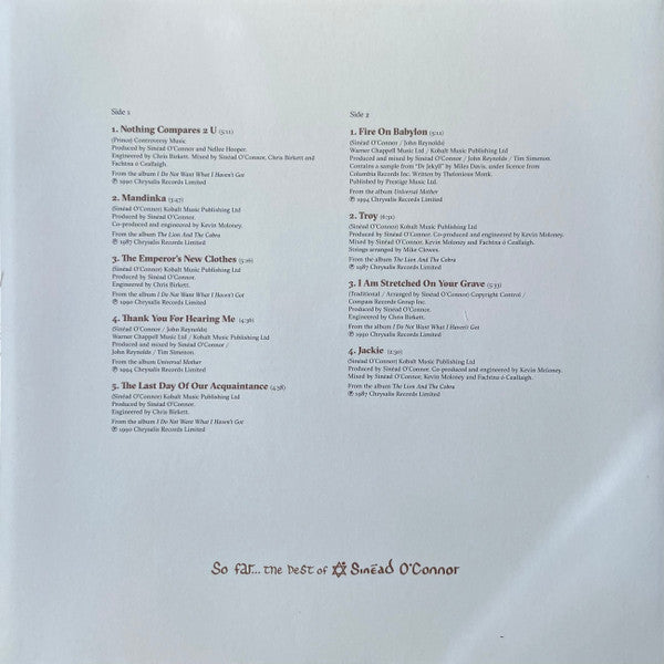 Sinéad O'Connor – So Far…The Best Of Sinéad O'Connor (2xLP) LP vinyl record, image 8 of 10
