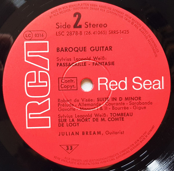Julian Bream – Baroque Guitar LP vinyl record, image 2 of 3