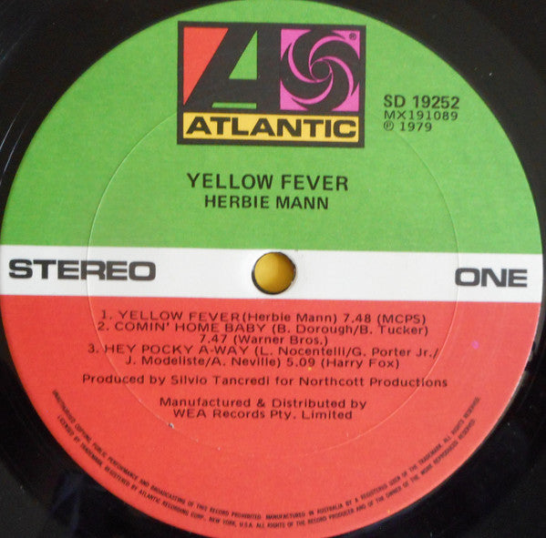 Herbie Mann – Yellow Fever LP vinyl record, image 2 of 2