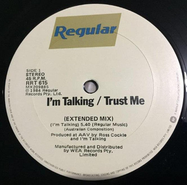 I'm Talking – Trust Me 12" vinyl record, image 2 of 3