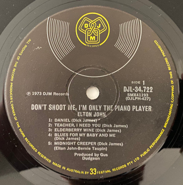 Elton John – Don't Shoot Me I'm Only The Piano Player LP vinyl record, image 5 of 10