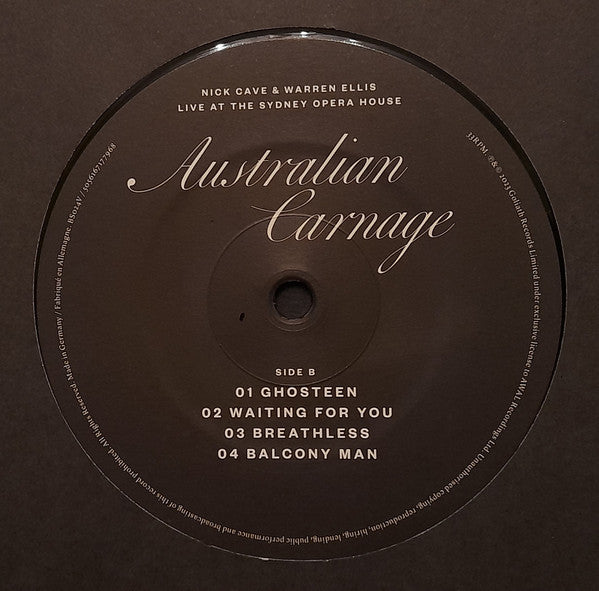 Nick Cave & Warren Ellis – Australian Carnage (Live At The Sydney Opera House) LP vinyl record, image 4 of 4