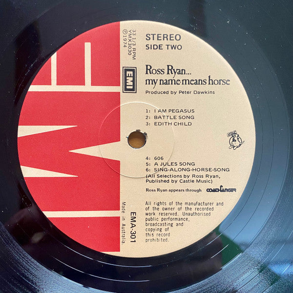 Ross Ryan – ...My Name Means Horse LP vinyl record, image 4 of 4