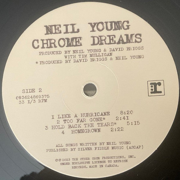 Neil Young – Chrome Dreams LP vinyl record, image 6 of 10
