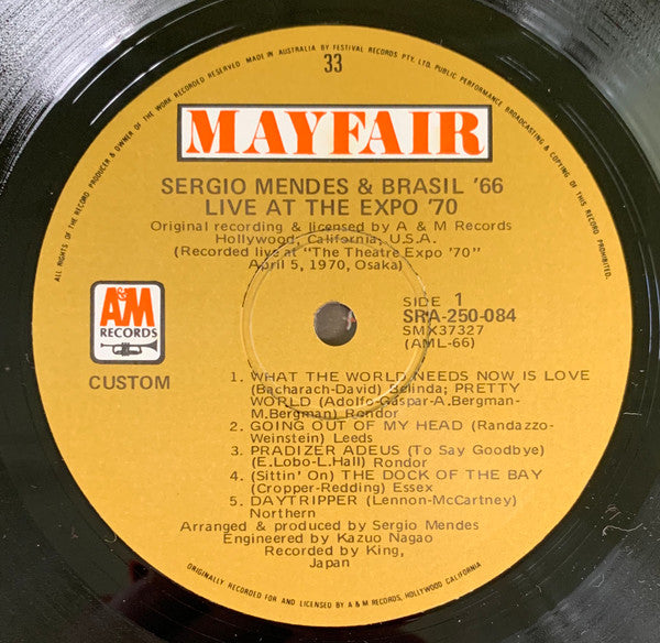 Sérgio Mendes & Brasil '66 – "Live" - Live At The Expo '70 LP vinyl record, image 3 of 4